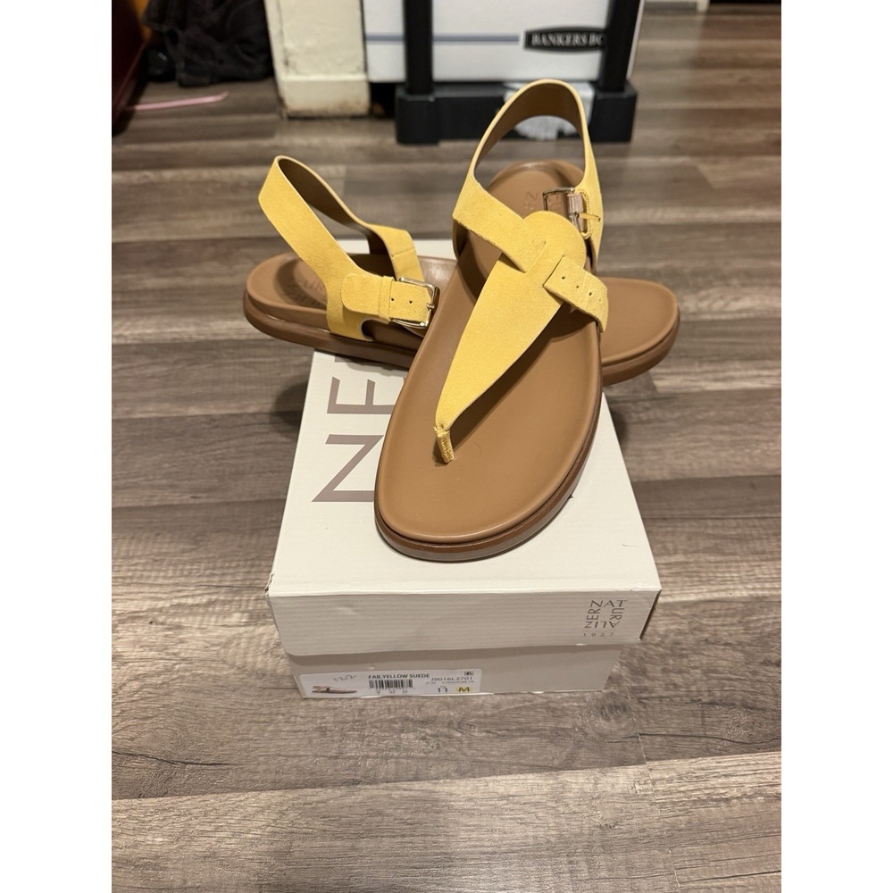 naturalizer womens Fab Sandals Suede Beehive Yellow New Inbox Size 11